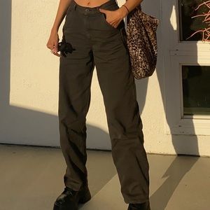 Dark grey loose fitted cargo pants